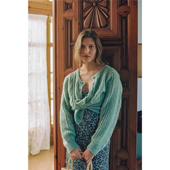 COPY - Rouje Maille Mohair wool cardigan sweater - Picture 1 of 7